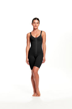 Macaquinho Pós-Cirúrgico Com Alça Regulável Alta Compressão Preto