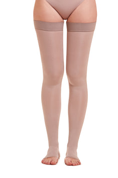 Meia De Compressão Unissex 7/8 Ponteira Aberta 15-20 mmHg Base