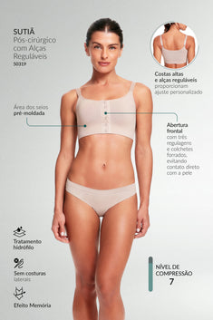 Sutiã Pós-Cirúrgico Com Alças Reguláveis