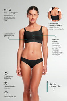 Sutiã Pós-Cirúrgico Com Alças Reguláveis