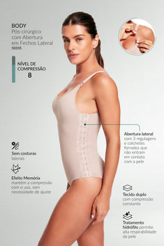 Body Pós-Cirúrgico Com Abertura Em Fechos Lateral